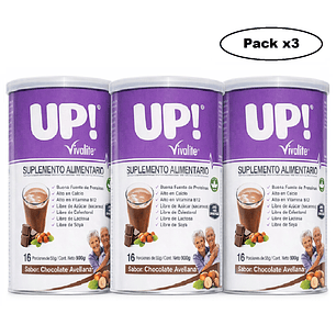 Vivalite Up! Suplemento Alimentario Chocolate Avellana 900g Pack x3