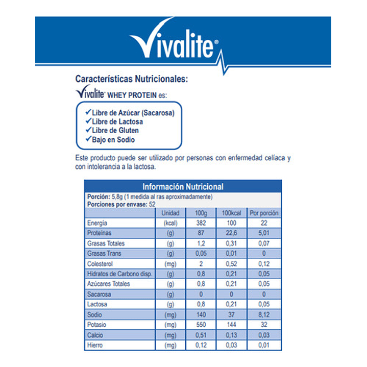 Vivalite Whey Protein Sin Sabor 300g Pack x3 9