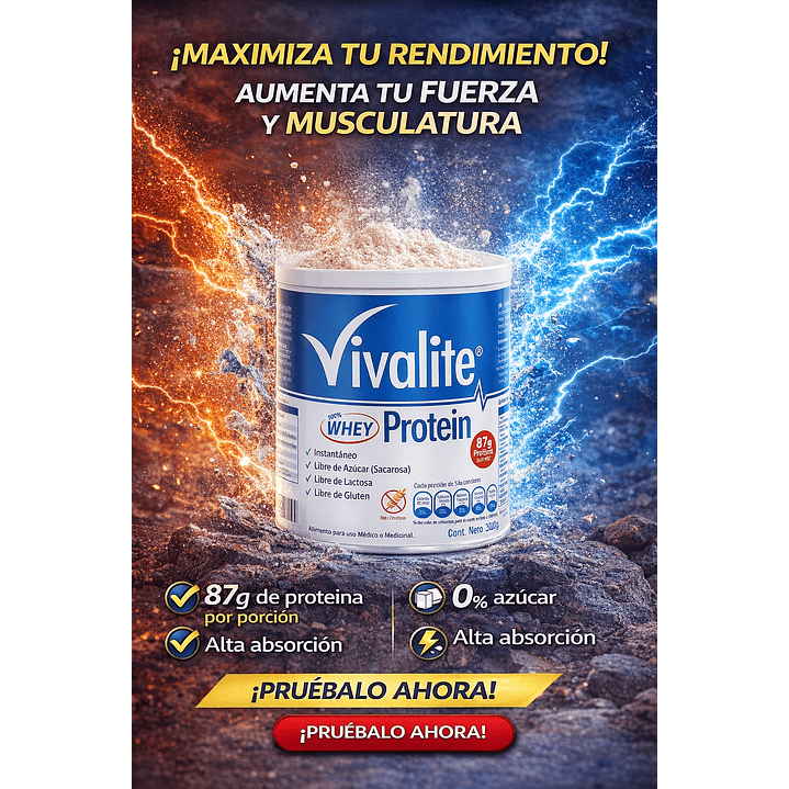 Vivalite Whey Protein Sin Sabor 300g Pack x3 7