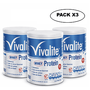 Vivalite Whey Protein Sin Sabor 300g Pack x3