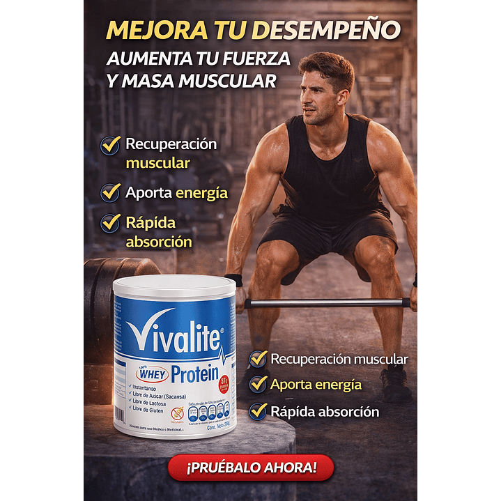 Vivalite Whey Protein Sin Sabor 300g Caja x6 5