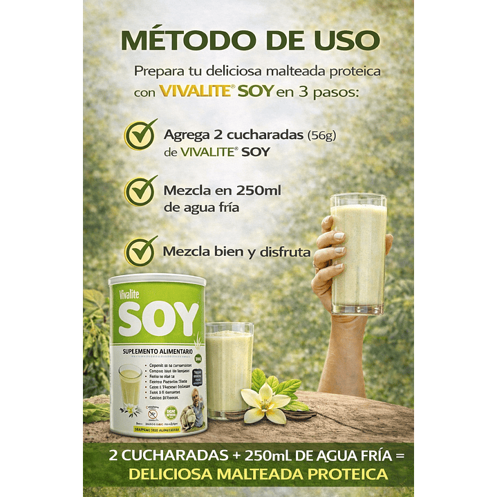 Vivalite Suplemento Soy Vainilla Francesa 900gr Apto Veganos 5