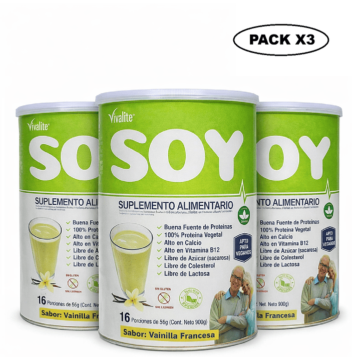 Vivalite Suplemento Soy Vainilla Francesa 900gr Apto Veganos Pack x3 1