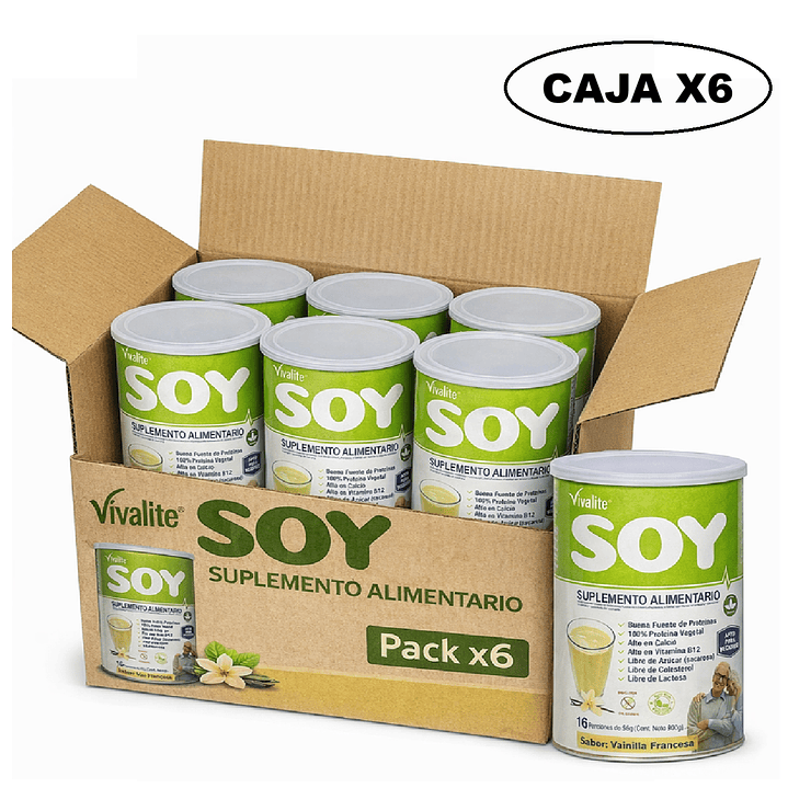 Vivalite Suplemento Soy Vainilla Francesa 900gr Apto Veganos Caja x6 1