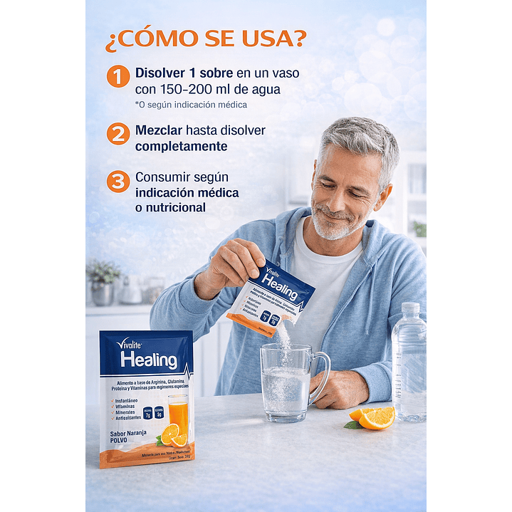 Vivalite Healing Suplemento Sobre 27g Caja X7 Sobres  5