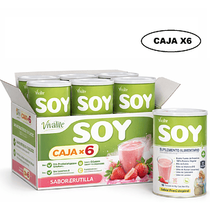 Vivalite Soy Suplemento Alimentario 900g Sabor Frutilla Caja x6