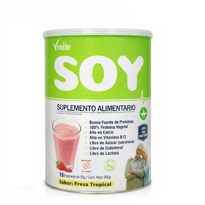 Vivalite Soy Suplemento Alimentario 900g Sabor Frutilla Pack x3 2