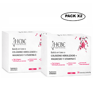 Hebe Colageno Hidrolizado + Magnesio y Vitamina Caja x30 Pack x2