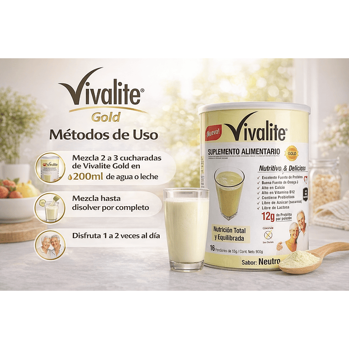 Vivalite Gold Neutro Formula Completa Balanceada 900g 2