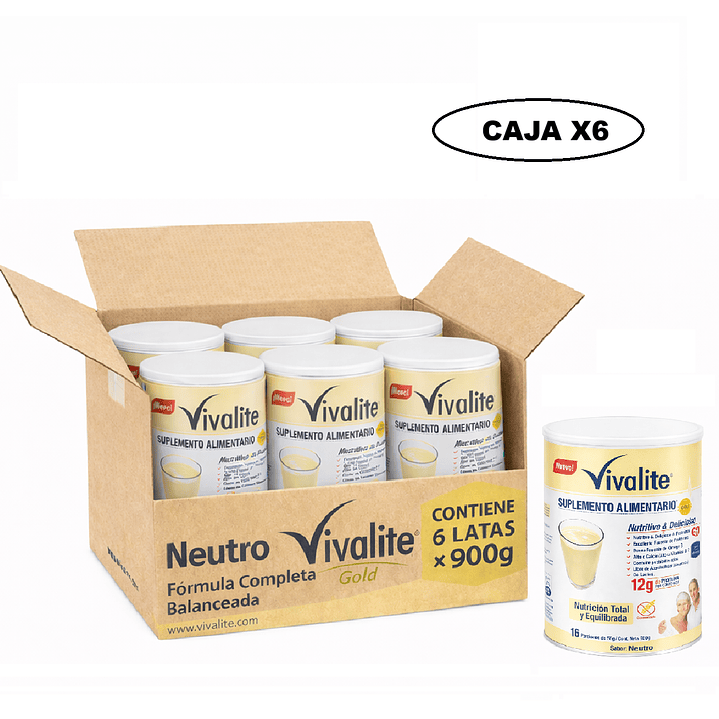 Vivalite Gold Neutro Formula Completa Balanceada 900g  Caja x6 1