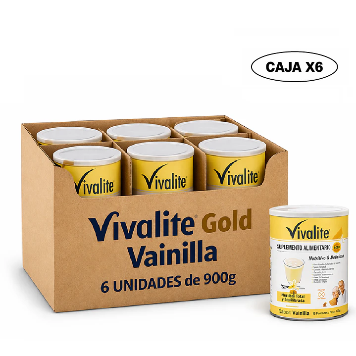 Vivalite Gold Vainilla 900g Caja X6 1