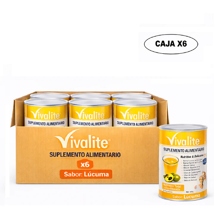 Vivalite Suplemento De 900 Grs - Sabor Lúcuma Sabor Lucuma Caja x6 1