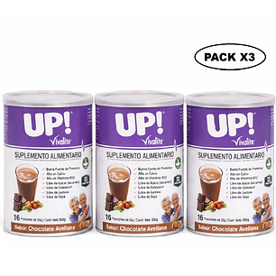 Vivalite Up! Suplemento Alimentario Chocolate Avellana 900g Pack x3