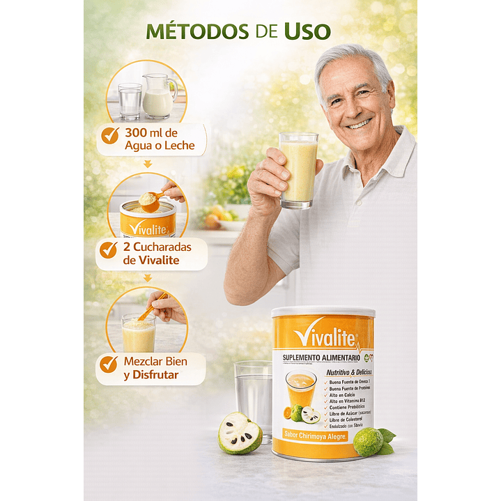 Vivalite Gold 900g Formula Completa Y Balanceada Sabor Chirimoya Pack x2 5