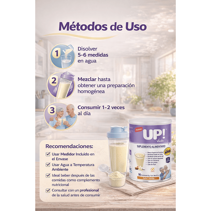 Vivalite Up Con Hmb Suplemento Alimentario Vainilla 900g 4