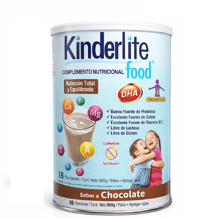Kinderlite Chocolate Complemento Nutricional Niños 900g Caja x6  2