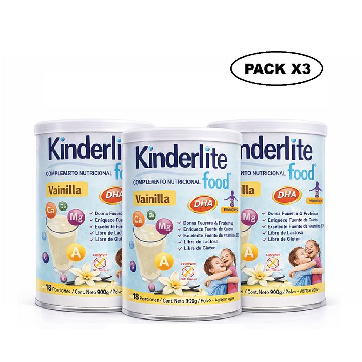 Kinderlite Vainilla Complemento Nutricional Niños 900g Pack x3 1