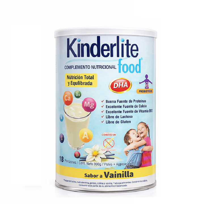 Kinderlite Vainilla Complemento Nutricional Niños 900g Caja x6 2
