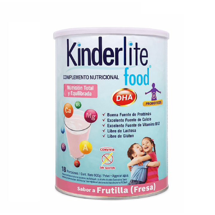 Kinderlite Frutilla Complemento Nutricional Niños 900g  Pack x3 2