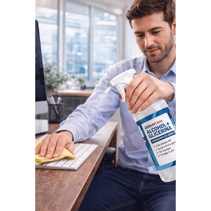 Alcohol Spray 70° Difem 1L con Glicerina 5