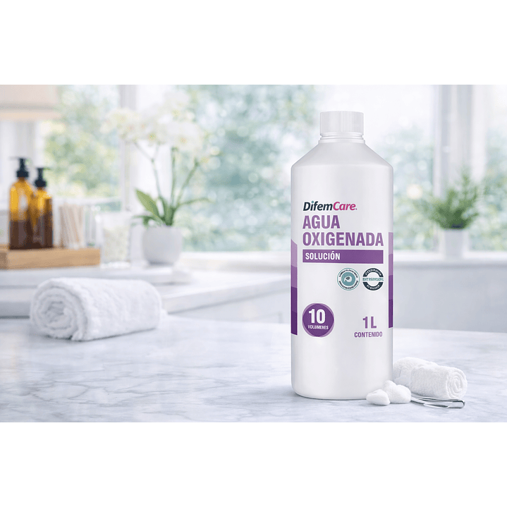 Agua Oxigenada 10 Vol 1000 ml Solución Antiséptica Pack x6 7