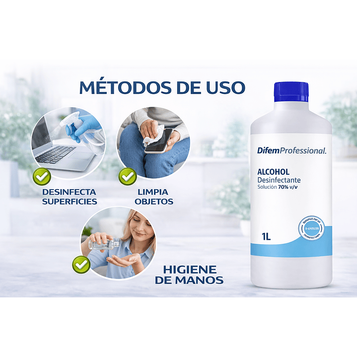 Alcohol Desinfectante 70% Difem 1 L 4