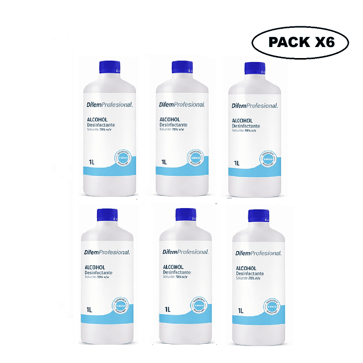 Alcohol Desinfectante 70% Difem 1 L Pack x6 1