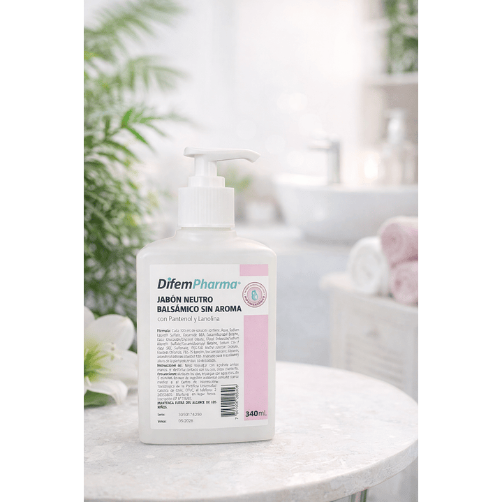 Jabon Neutro Balsamico Sin Aroma Difem 340ml  3