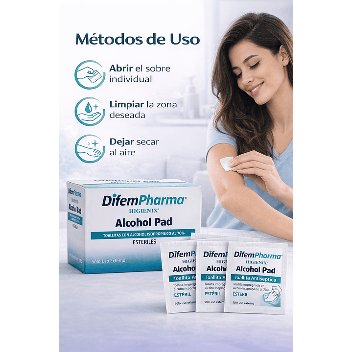 Alcohol Pad Higienix Toallitas Antisépticas x100 5
