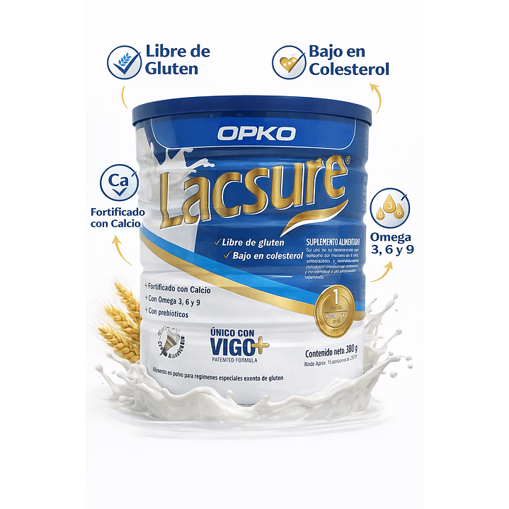 Lacsure Alimenticio En Polvo Sabor Vainilla 800 Grs Pack x3 3