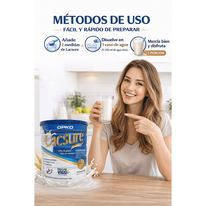 Lacsure Alimenticio En Polvo Sabor Vainilla 800 Grs Caja x6 4