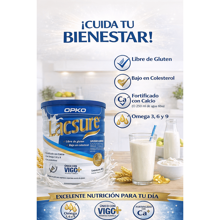 Lacsure Alimenticio En Polvo Sabor Vainilla 800 Grs Caja x6 5