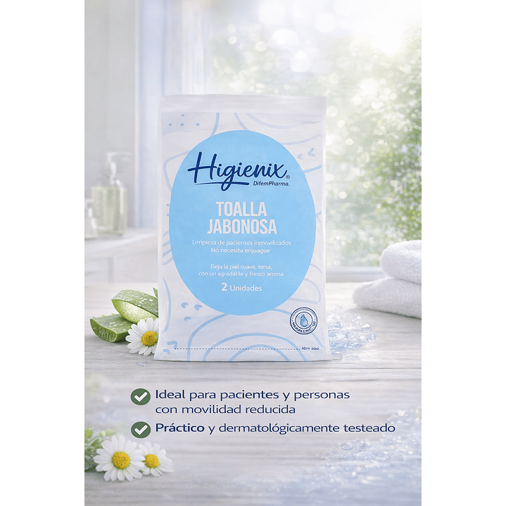 Toalla Jabonosa Higienix Limpieza Corporal Sin Enjuague  4