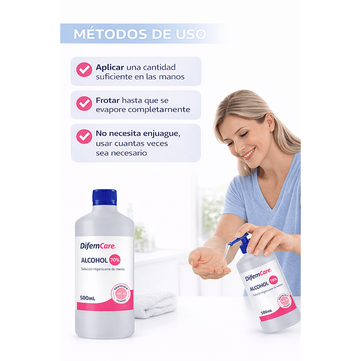 Alcohol Higienizante De Manos 70% Difem 500ml 4