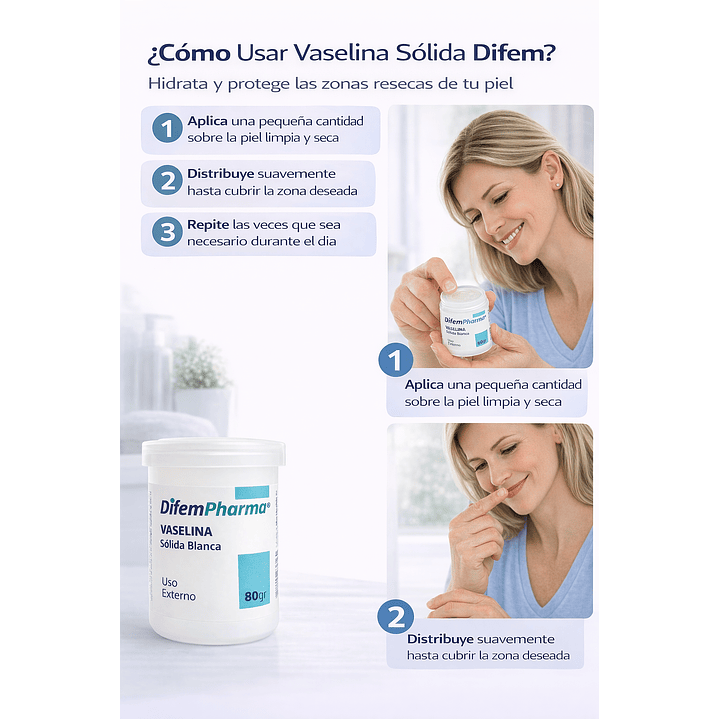 Vaselina Sólida Difem Hidratante Protectora  80g  3