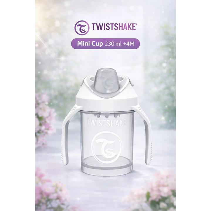 Vaso Bebé  Antiderrame +4M Twistshake Mini Cup Blanco  230ml  6