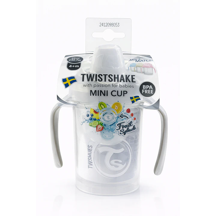 Vaso Bebé  Antiderrame +4M Twistshake Mini Cup Blanco  230ml  2