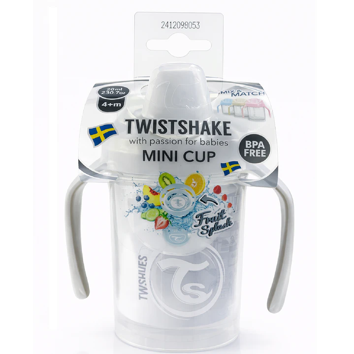 Vaso Bebé  Antiderrame +4M Twistshake Mini Cup Blanco  230ml  1