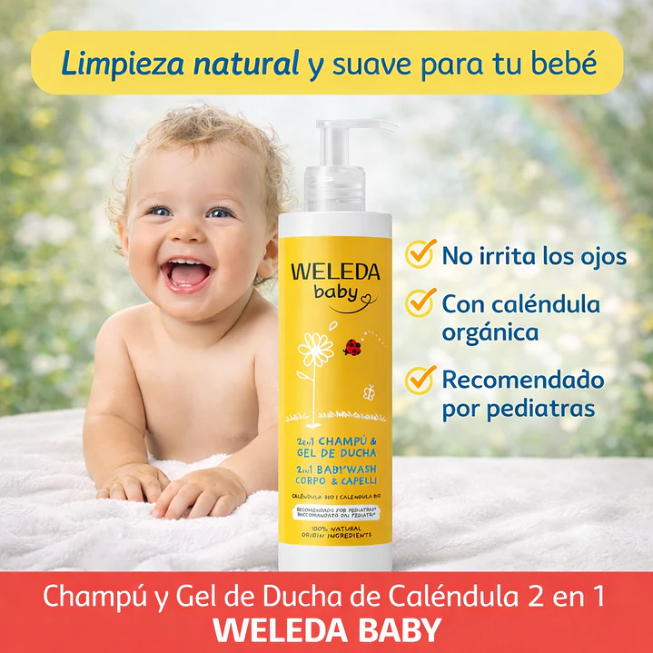  Shampoo Y Gel De Ducha De Caléndula Weleda Baby  400ml  4