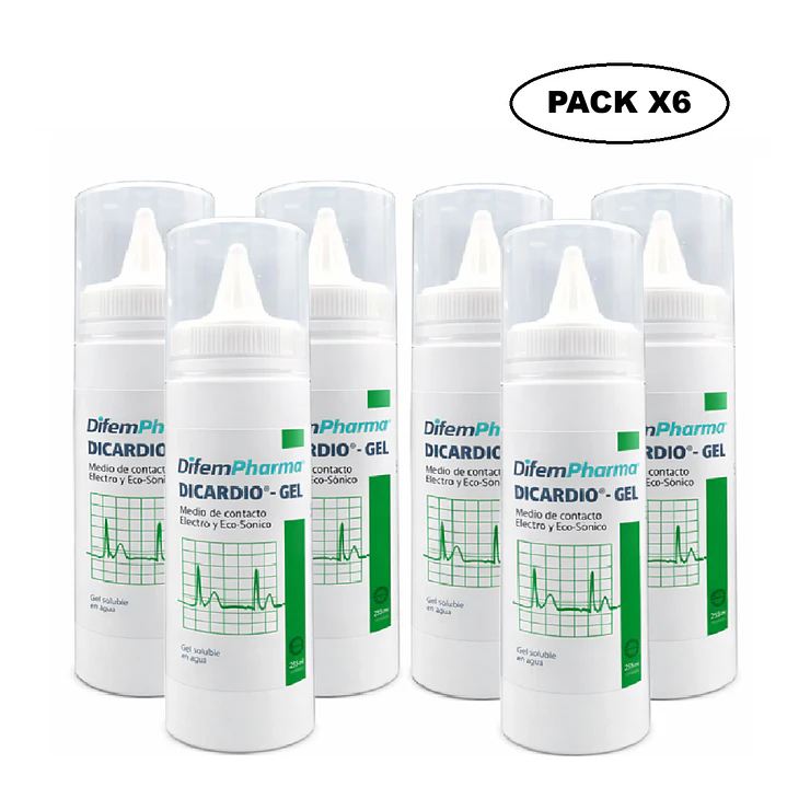 Gel Conductor Ultrasonido Dicardio 250 ml Difem Pack x6 1