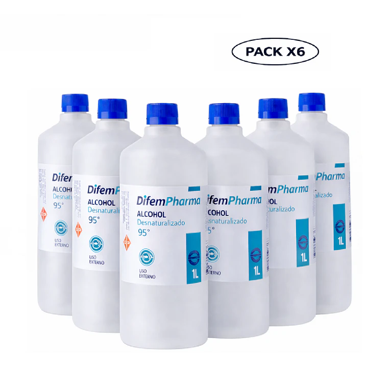 Alcohol Desinfectante 95% Difem 1 L Pack x6 1