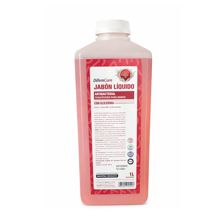 Jabon Liquido Antibacterial Con Glicerina Difem Care 1 L Pack x6 3