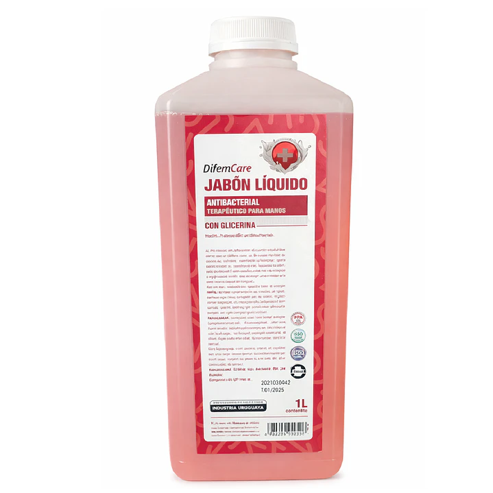 Jabon Liquido Antibacterial Con Glicerina Difem Care 1 L Pack x6 2