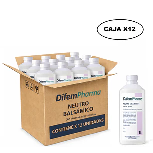 Jabón Neutro Balsámico Difem Sin Aroma Con Pantenol y Lanolina 1 L Caja x12