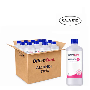 Alcohol Higienizante De Manos Difem 70% 1 L Caja x12
