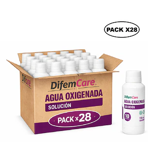 Agua Oxigenada Solución Difem 10v 110ml Pack x28 
