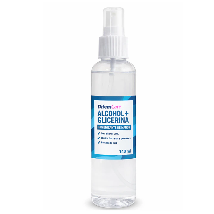 Alcohol + Glicerina Difem Higienizante De Manos 140ml Caja x20 2