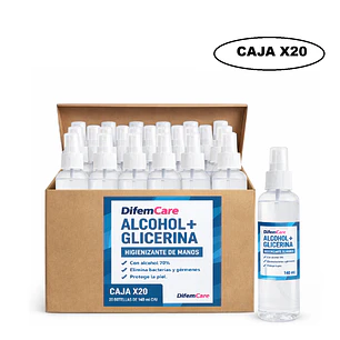 Alcohol + Glicerina Difem Higienizante De Manos 140ml Caja x20