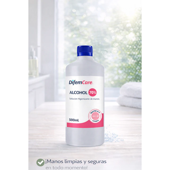 Alcohol Higienizante De Manos 70% Difem 500ml Caja x20 6