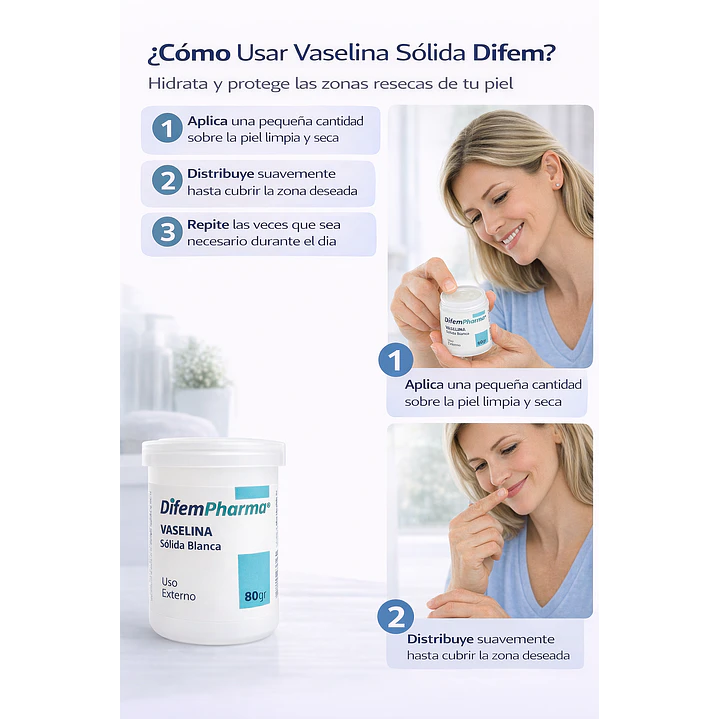 Vaselina Sólida Difem Hidratante Protectora  80g  Caja x20 4